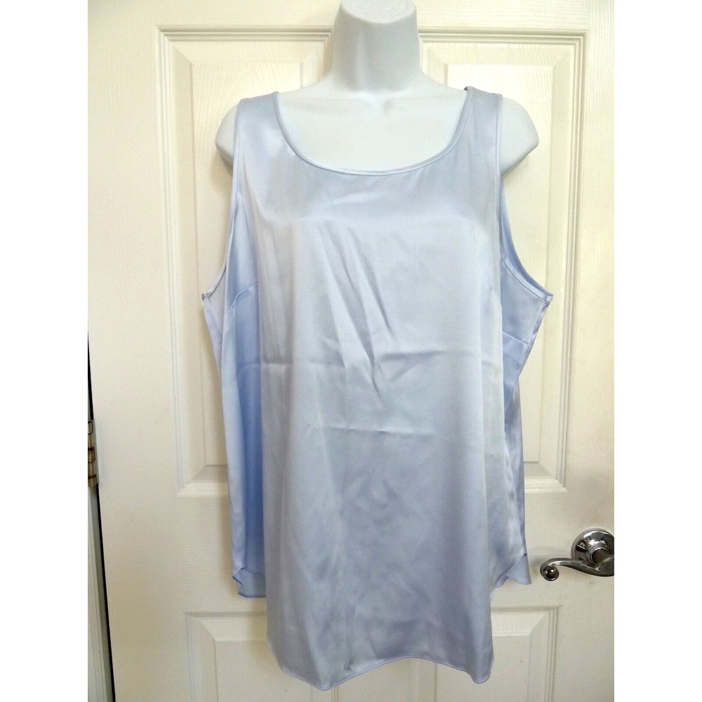 Chico's Black Label Woven Stretch Cami Silk Willow Blue Size 3 XL 16/18 NEW